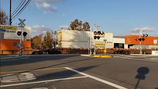 BNSF 7466 Intermodal passes Acacia Avenue, Fullerton CA