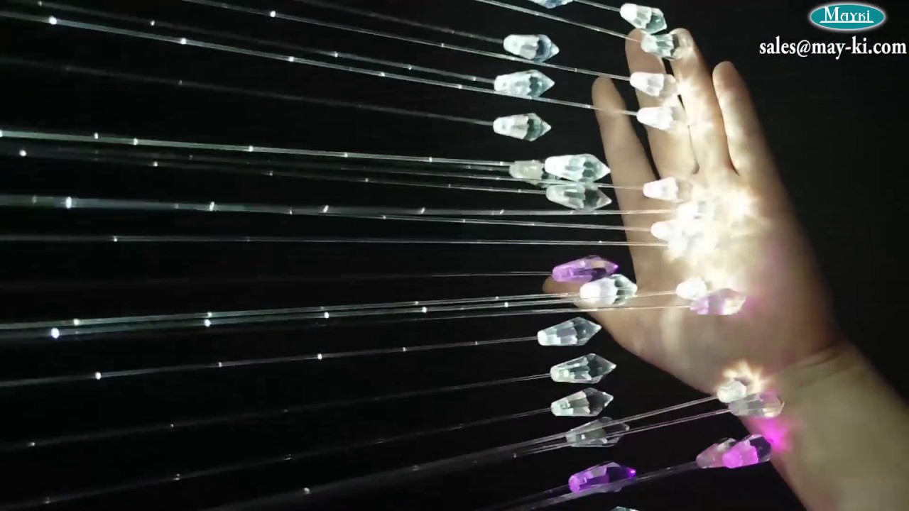 Multi color sparkle fiber optic curtain fibre optic lamp by may-ki.com