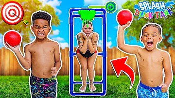 Splash Dunk Tank Challenge Family Fun Activities With Kyrie & DJ's Clubhouse!!