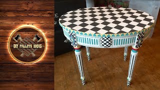 Top 50 The most beautiful hand painted wooden tables, artistic creative DIY