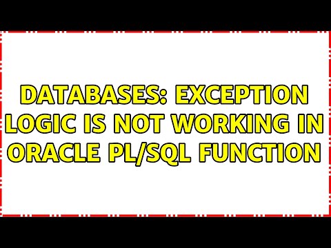 Databases: EXCEPTION logic is not working in Oracle PL/SQL function (3 Solutions!!)