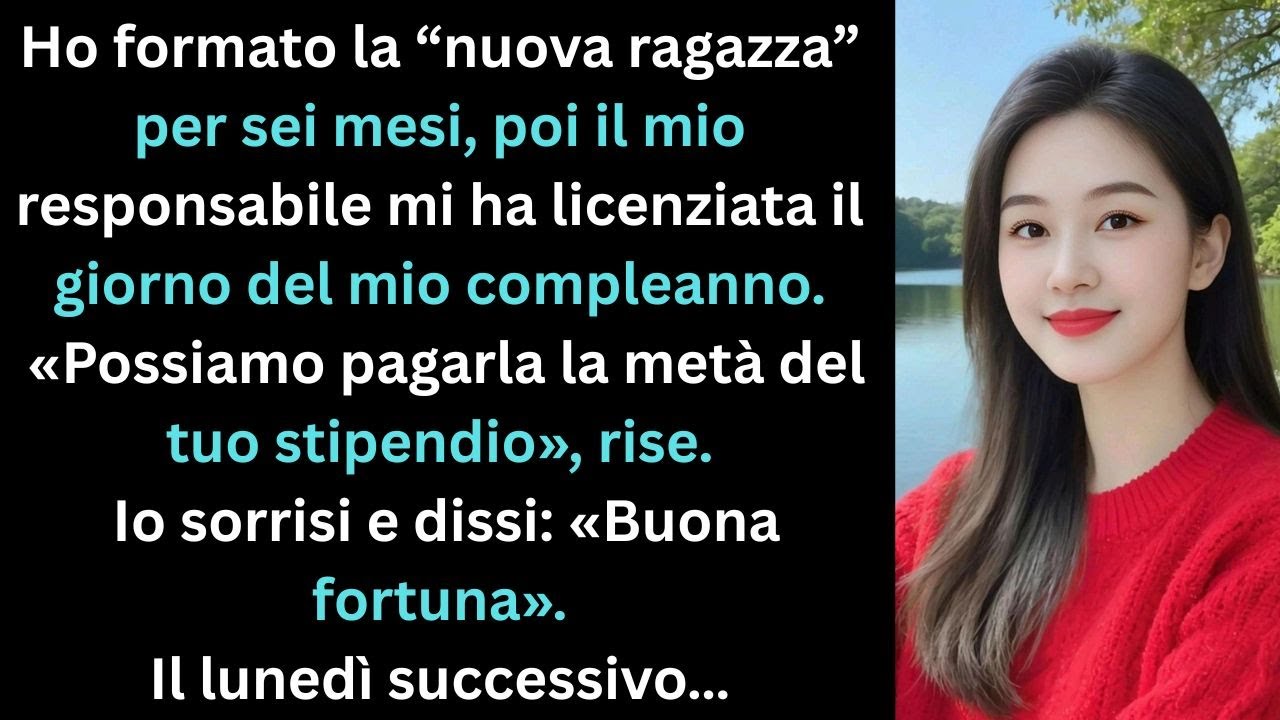 Il capo mi licenzia al compleanno, sostituita dalla nuova che ho formato