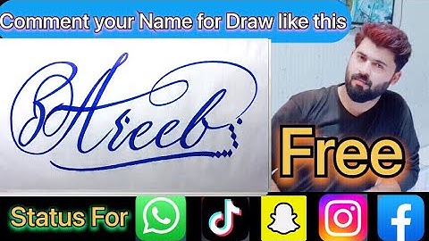 Areeb Name Signature Calligraphy Status | How to Cursive write with cut Marker #areeb @Areeb
