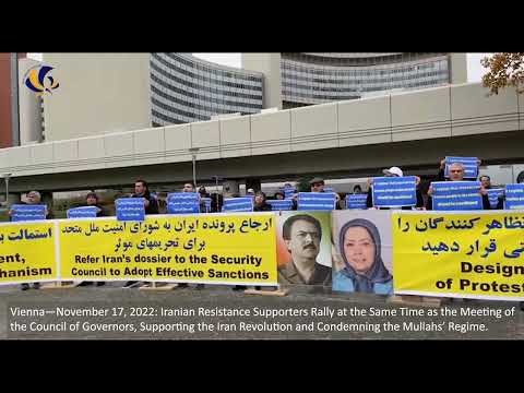 Vienna—Nov 17, 2022: MEK Supporters Rally, Supporting the Iran Revolution & Agianis the Mullahs.