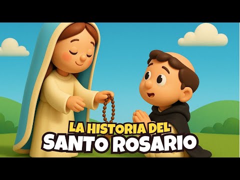 Imagen de 📿 La HISTORIA del SANTO ROSARIO 🌹 | Para NIÑOS | PequeFe
