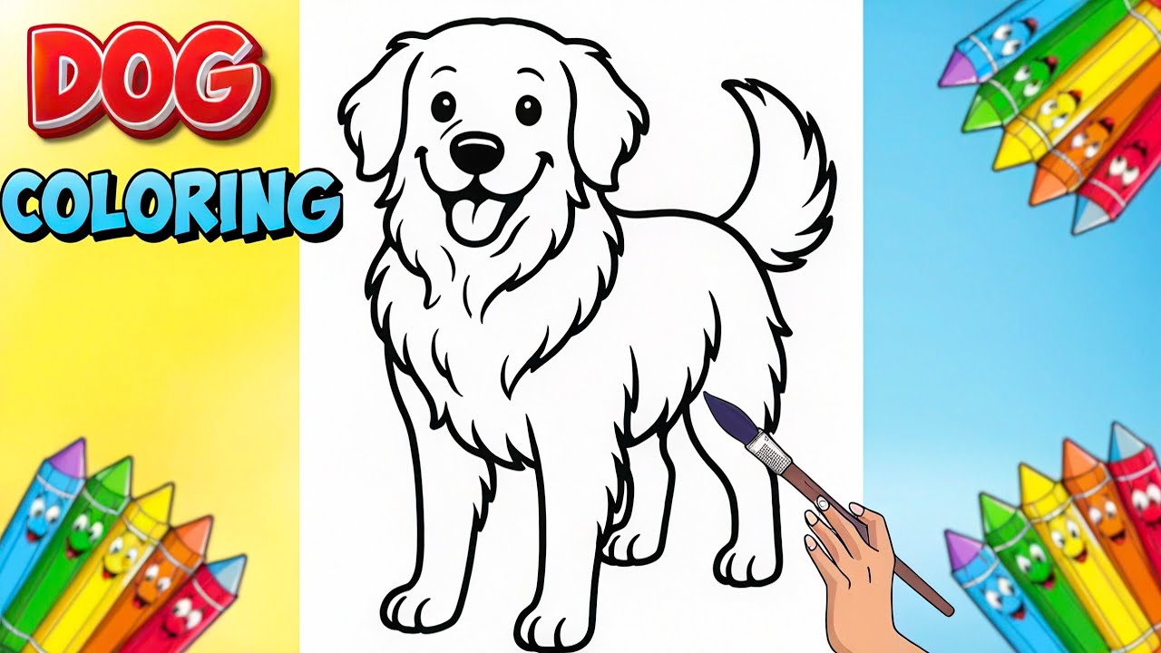 Dog Coloring for Kids | Easy Dog Drawing & Coloring | Cute Animal Coloring Video for Children