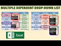 Create expandable dependent dropdown list in excel with multiple words  spaces