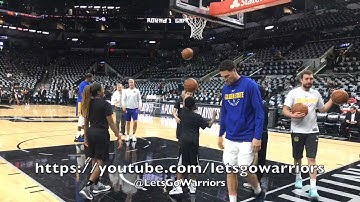 Klay Thompson, Kevin Durant and Draymond Green pregame routines before Game 4
