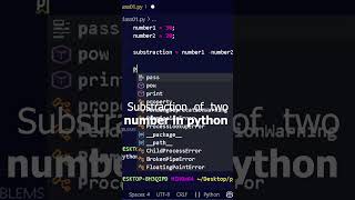 Substraction of two number in Python #viral #viralvideo #shortvideo #shorts #python