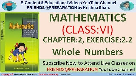 Exercise 2.2 Chapter 2 Whole Numbers | Class 6 Maths