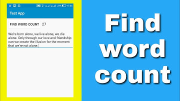 Find word count in an TextView/EditText.