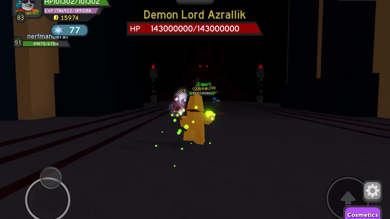 Beeting the Underworld boss in insane (Dungeon Quest) YouTube