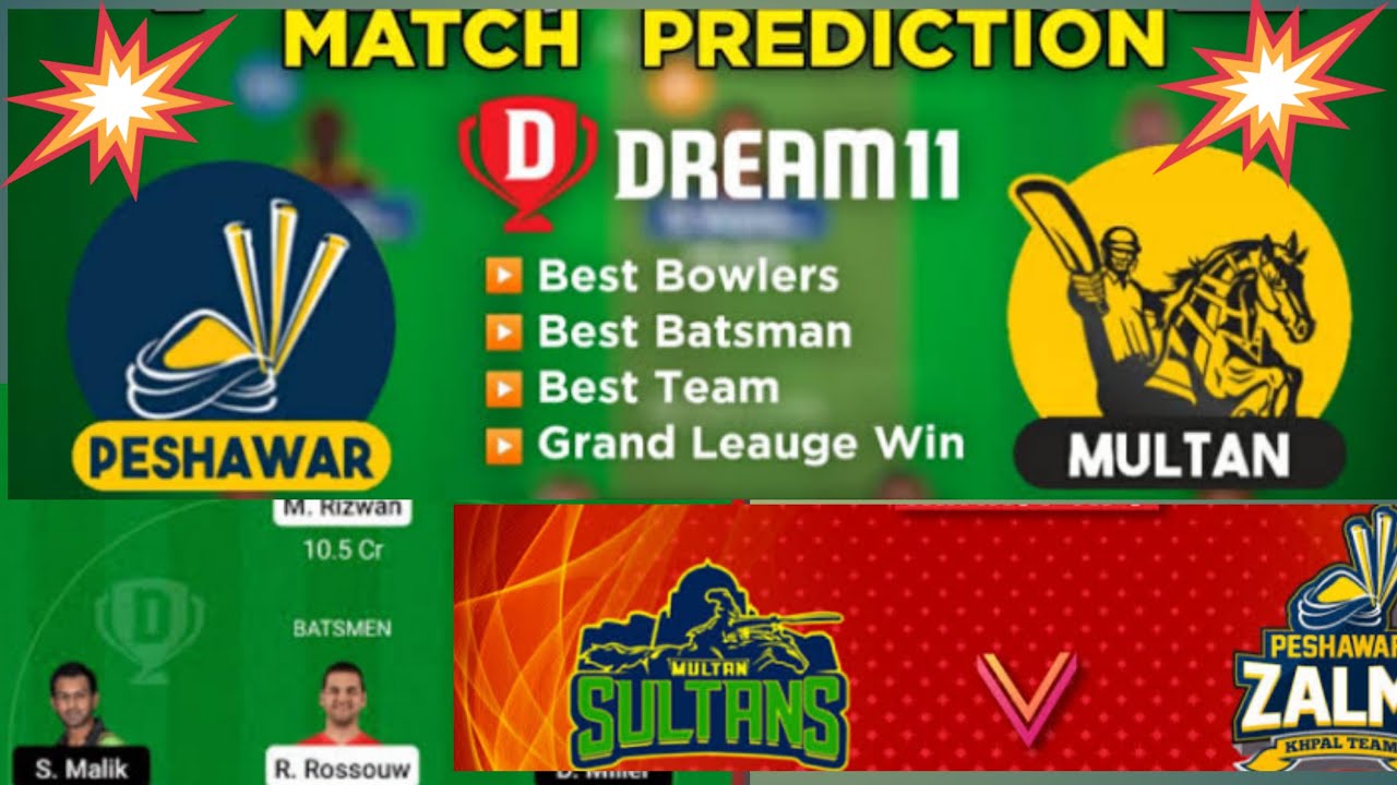 PES vs MUL Dream11, PES vs MUL Dream11 Prediction, Peshawar Zalmi vs Multan Sultans 2022, PSL
