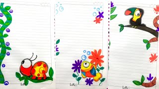 ✅ Ideas para marcar los cuadernos con margenes | bordes para cuadernos | Dibujos Yaye