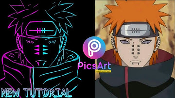 Tutorial cara membuat line art di picsart || Line art keren terbaru