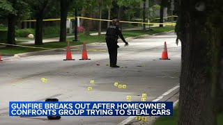 Dad gets in shootout with suspects trying to steal cars while 5 daughters sleep inside Winnetka home