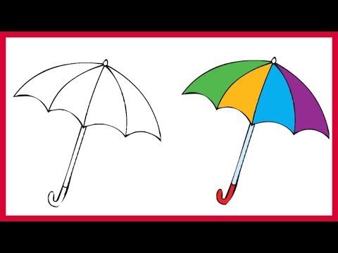 How to Draw an Umbrella - A Bright and Easy Umbrella Drawing