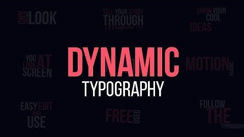 DYNAMIC TYPOGRAPHY ► [ AFTER EFFECTS TEMPLATES ]