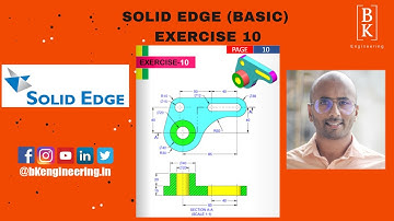 Solid Edge Basic Exercise 10 | Mechanical Engineering | CAD | For Beginners | BK Engineering