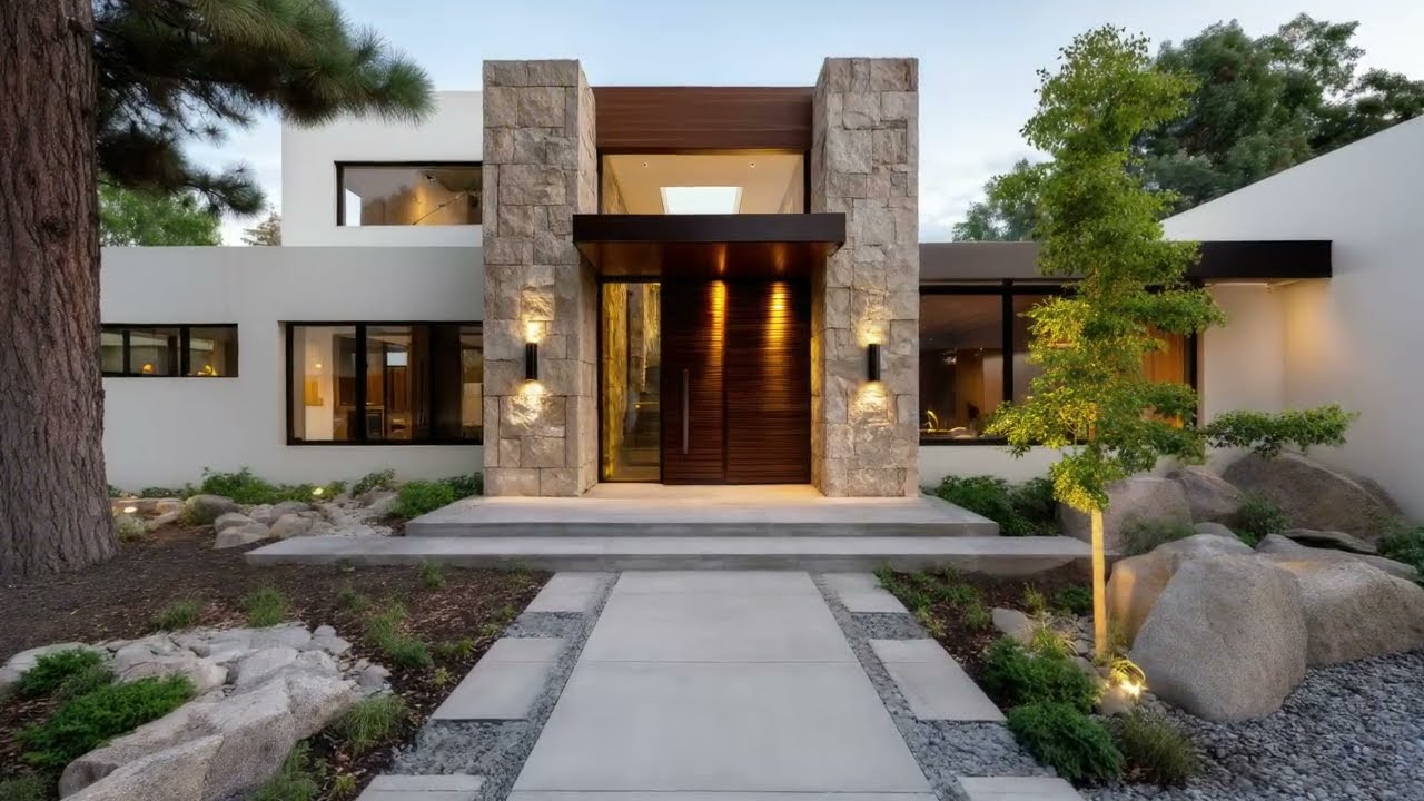 Современный дизайн каменного дома | Смелая геометрия в сочетании с вневременной архитектурой