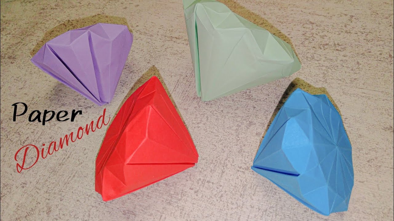 How To Make Origami Paper Diamond No Glue No Tape Easy DIY Origami