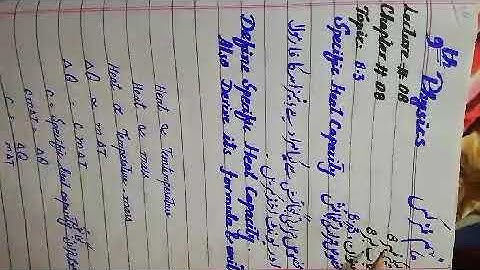 Specific heat capacity chapter 8 class9