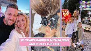 10 YEAR WEDDING ANNIVERSARY, NEW BROWS BEFORE AND AFTER AND FUN FAIR