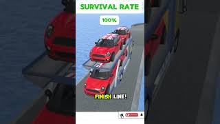Giant Car Carrier Truck Survival Challenge – Second Try Success!#TractorChallenge #Level112