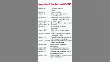 Important Sections of Crpc | Criminal Procedure code | #ipc #cpc #crpc #advocate #llb