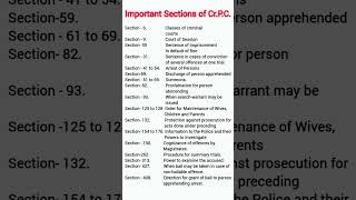 Important Sections of Crpc | Criminal Procedure code | ipc cpc crpc advocate llb