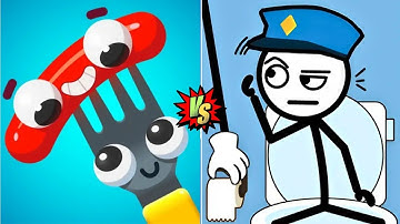 Fork N Sausage 🆚 Thief Puzzle New Update Asmr Android IOS Satisfying Gameplay?