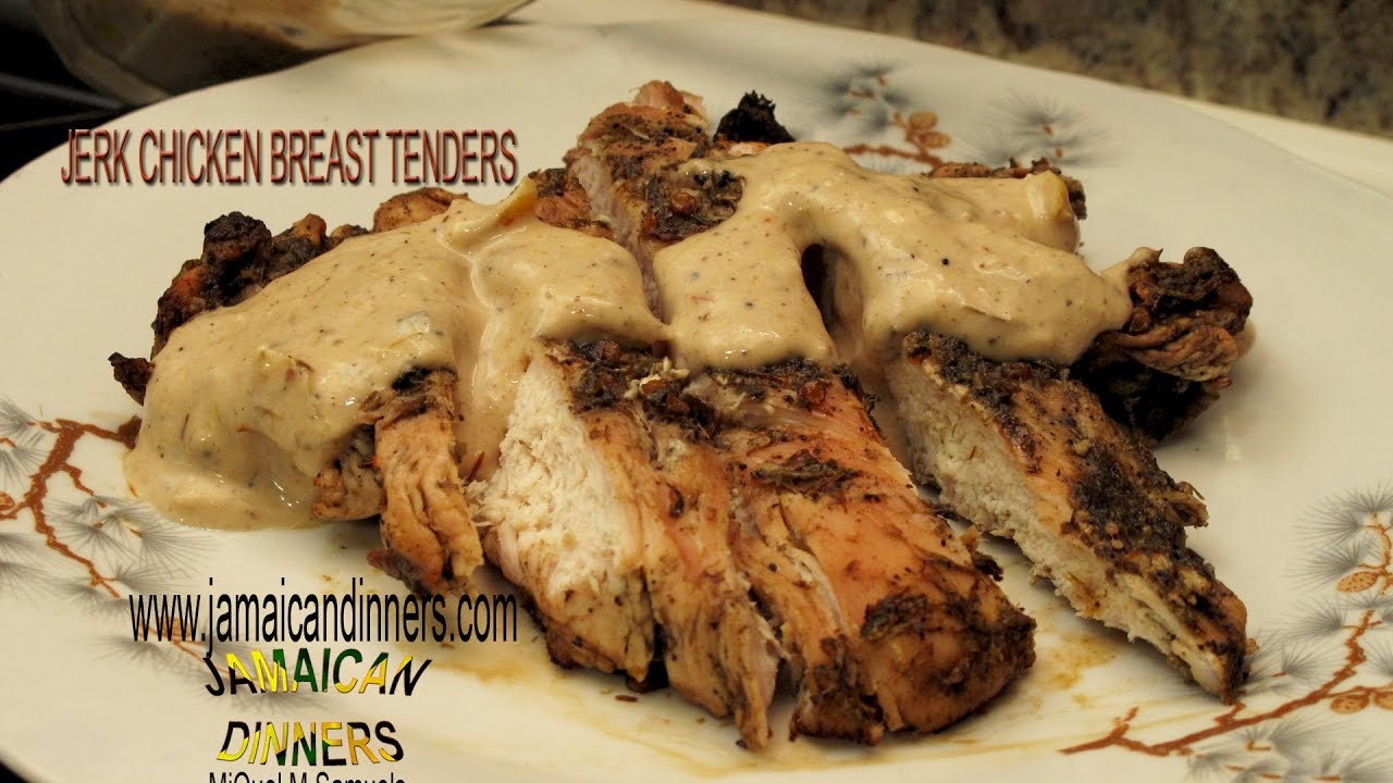 JERK CHICKEN TENDERS; MIQUEL'S JERK DIPPING SAUCE YouTube