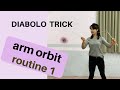 Diabolo trick, arm orbit routine+fast side jumper (umbrella)!