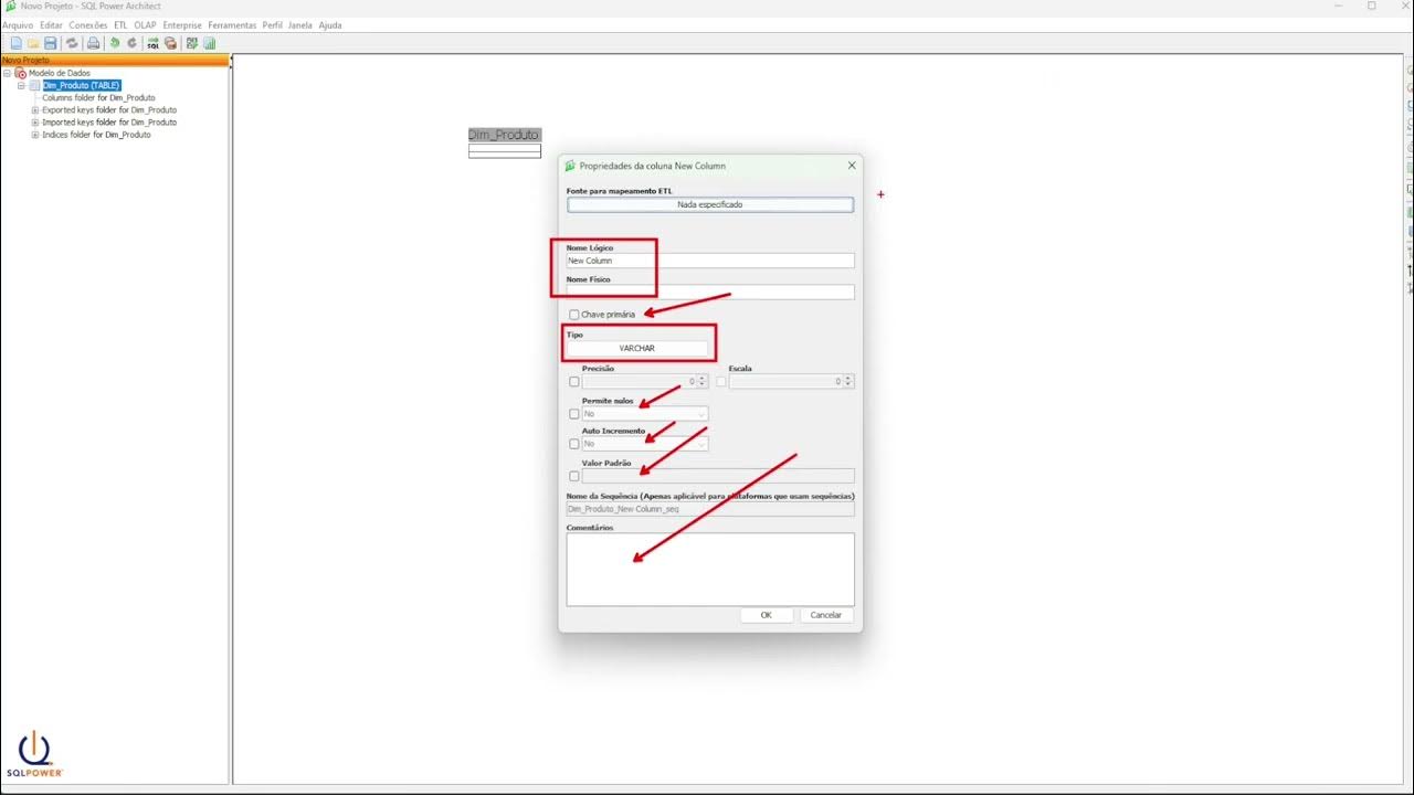 Criando primeiras Tablas no SQL Power Architect - Modelagem de Dados ...