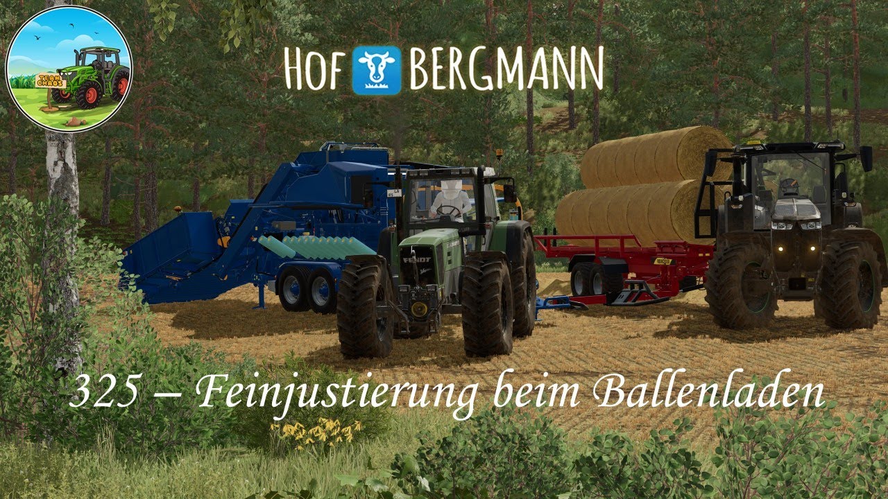 LS22 Hof Bergmann 325 – Feinjustierung beim Ballenladen
