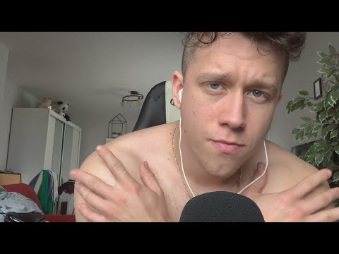 Muscle Tapping, Scratching on my Body // Male ASMR Whispers