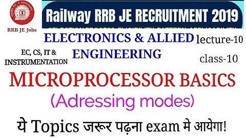 MICROPROCESSOR 8085 ADRESSING MODES FOR RRB JE ELECTRONICS & ALLIED GROUP|| BY SIRJEE CLASSES
