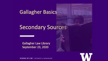 Secondary Sources (Gallagher Basics series)