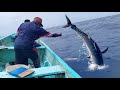 Catching a huge tuna fish