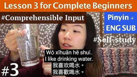 Chinese Comprehensible Input #3 - learn Chinese for beginners (pinyin/en/字 sub)