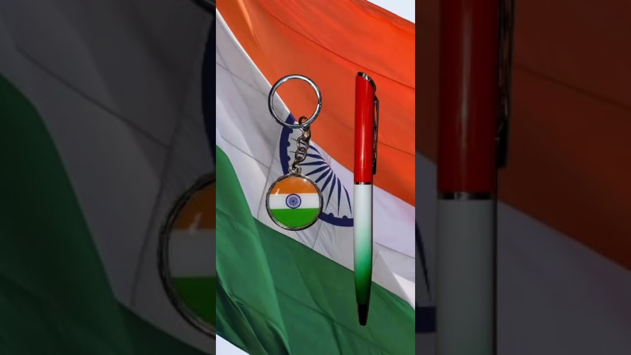 Patriotic Flag Pen Keychain Gift Set | India Tricolor Theme | Pen + Keych₹199*Call 9867 384907*