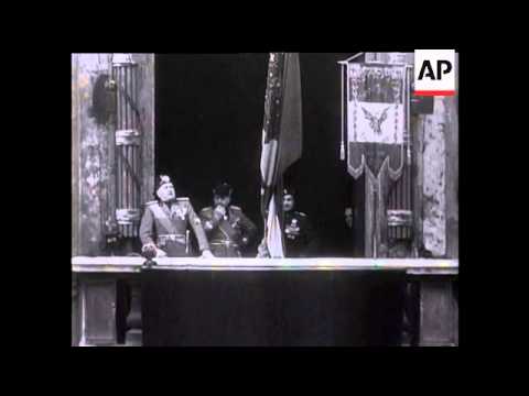 Il Duce Addresses Fascists 'Amp;174; 200,000 On Fascist Birthday