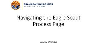 Grand Canyon Council - Eagle Process Explained Briefly