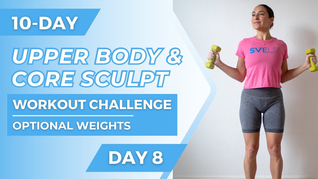 10-Day Upper Body & Core Sculpt Workout Challenge – Day 8 | Back Fat Blast | Optional Weights