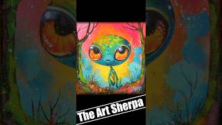 Adorable alien creature in acrylic on canvas painting #art #theartsherpa #painting