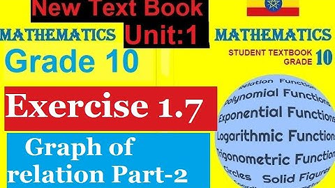 Mathematics Grade 10 Unit-1 Exercise 1.7 and Graphs of Relations part-2@mathT_21
