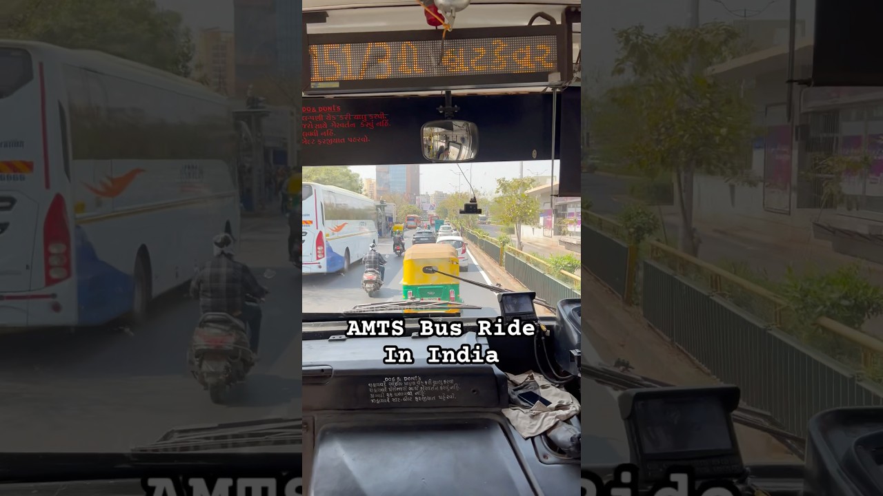 Riding Red Bus In India | AMTS Bus Ride In Ahmedabad 
