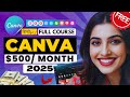 Canva FULL Course For Beginners 2025 [FREE ] | How To Use Canva Like a PRO