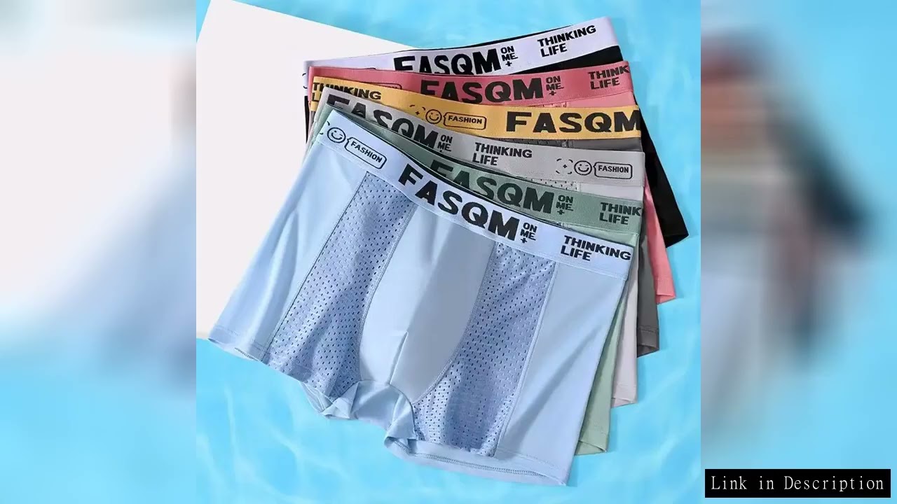 4pcs Mesh Ice Silk Boxer Shorts Men's Underwear FASQM Underpants Breathable Sexy Slim Panties Bamboo