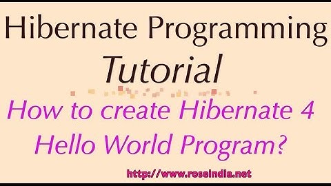 How to create Hibernate 4 Hello World Program?